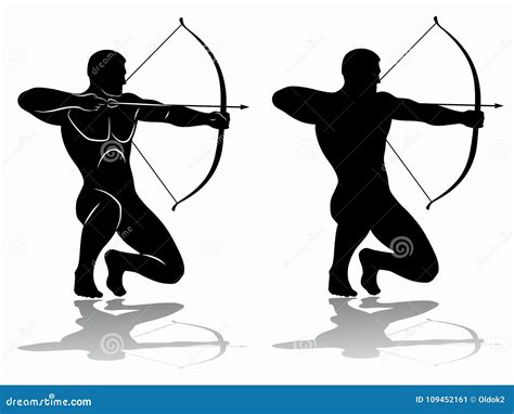 Archer Silhouette Vector Drawing Stock Vector Illustration Of