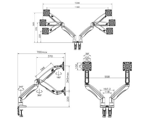 Chuyên Cung Cấp Giá Treo Hai Màn Hình Máy Tính NB F195A 22 - 32 Inch