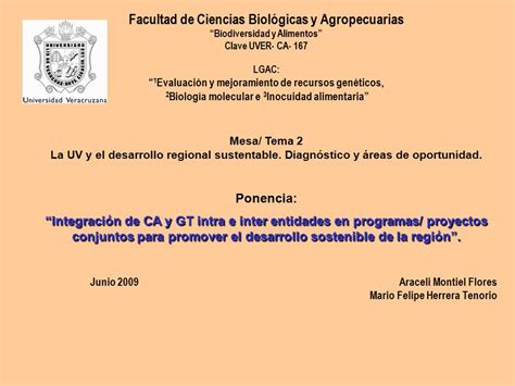 Facultad De Ciencias Biol Gicas Y Agropecuarias Biodiversidad Y