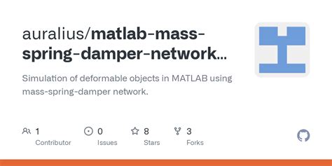GitHub - auralius/matlab-mass-spring-damper-network-deformable-object: Simulation of deformable ...