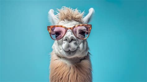 Premium AI Image A Llama Wearing Sunglasses With A Pair Of Sunglasses