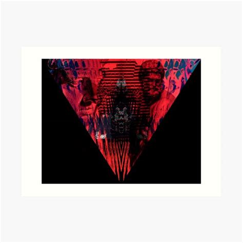 Dark Vaporwave Hardcore Aesthetic Red Upside Down Triangle Art Print For Sale By Talking Rv