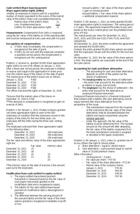 Cash-settled - for share based payment for cash settled for application
