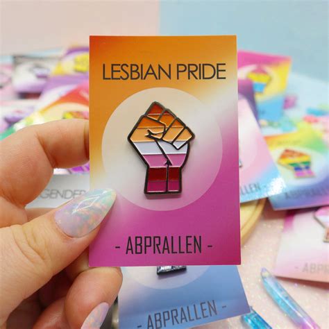 Lesbian Pride Enamel Pin Pink Orange Pink Community Version Etsy