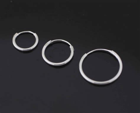 Cartilage Hoop Earrings Sterling Silver Hoop Earrings 16mm Etsy