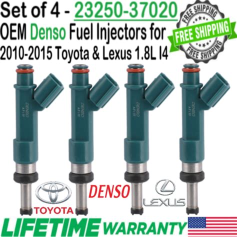 4 Pieces Genuine Denso Fuel Injectors For 2012 2015 Toyota Prius Plug