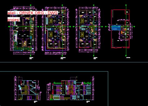 Proje Sitesi Aileli Autocad Projesi