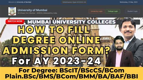 Mumbai University Degree College Admission Started Ay Complete