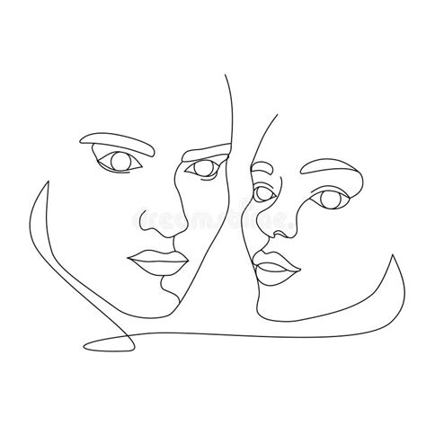 Two Faces Sketch Stock Illustrations 515 Two Faces Sketch Stock