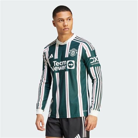 Adidas Manchester United Long Sleeve Away Authentic Jersey