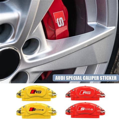 Personalized 6pcs Car Caliper Sticker Heat Resistant Brake Disc Decals Modified For Audi Rs