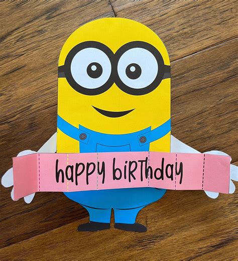 Pop up Minion Birthday Card Digital Download - Etsy