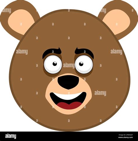 Vector Emoticon Illustration Of The Face Of A Cartoon Bear With A Happy