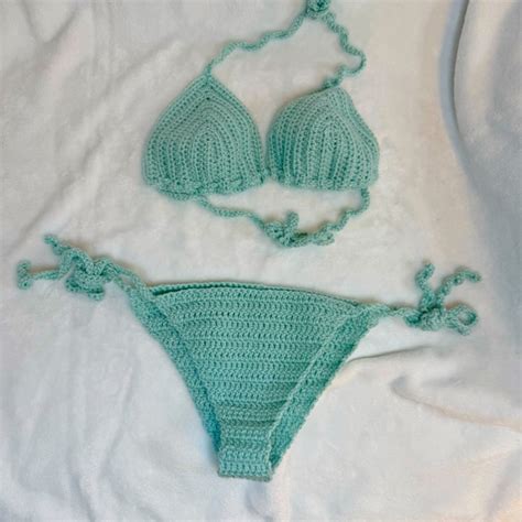 Swim Badseed Betty Local Mojave Desert Mint Green Crochet Bikini Set