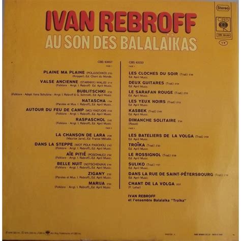 Au son des balalaïkas de Ivan Rebroff 33T x 2 chez vinyl59 Ref 116005933