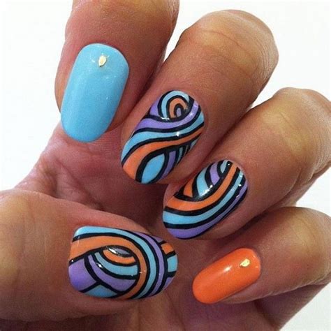 Cute And Creative Swirl Nail Art - Hative