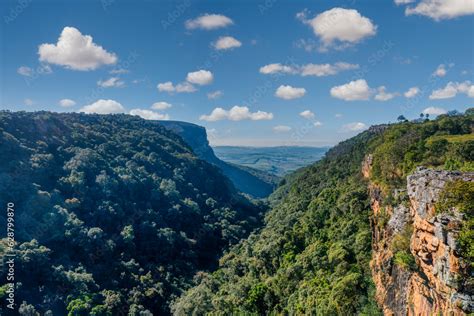 Graskop Gorge, recreation area with a glass lift descending into a ...