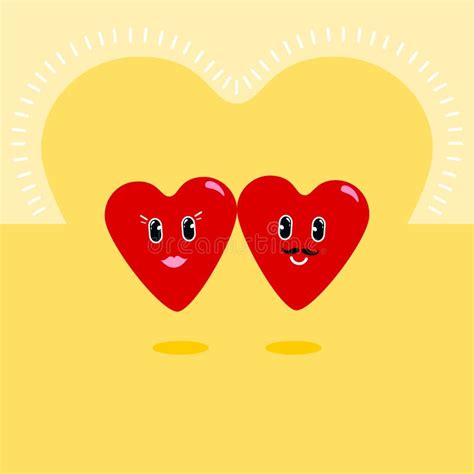 Heart Cartoon Characters With Different Emotions Emotional Icons