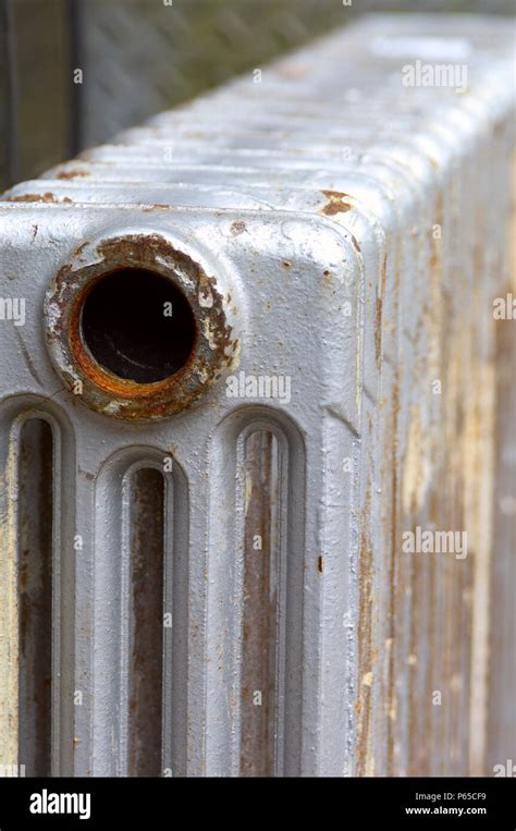 Cast Iron Radiators In Salvage Yard Stock Photo Alamy