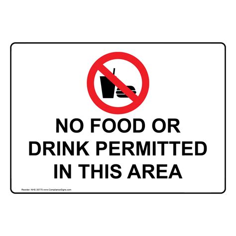 No Food Or Drink Sign No Food Or Drink Permitted In This Area