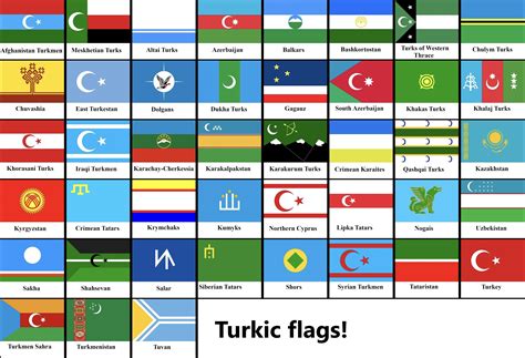 A Combination Of Turkic Flags All Around The World🤘🏿 Rvexillology