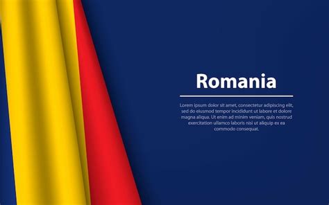 Bandeira da romênia fundo copyspace Vetor Premium