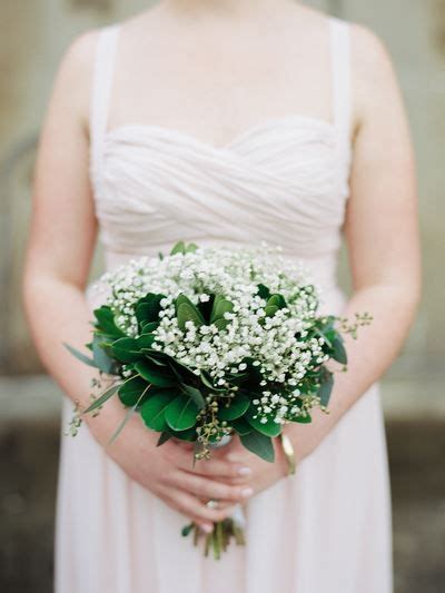 Hand Tied Wedding Bouquet Comprised Of White Gypsophila Baby S Breath