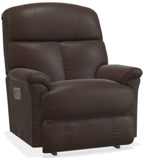 La Z Boy® Reed Walnut Leather Power Rocking Recliner With Headrest Johnsons Furniture And Appliances