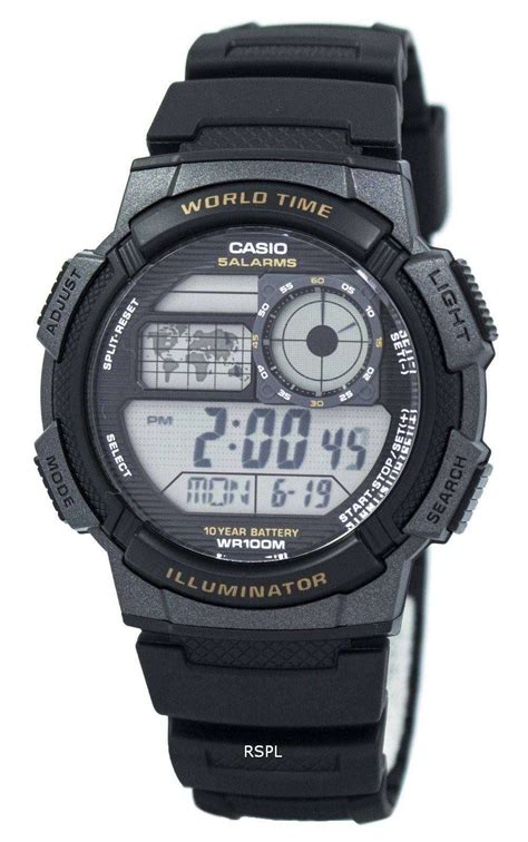 Casio Youth Digital World Time Ae W Av Men S Watch Downunderwatches