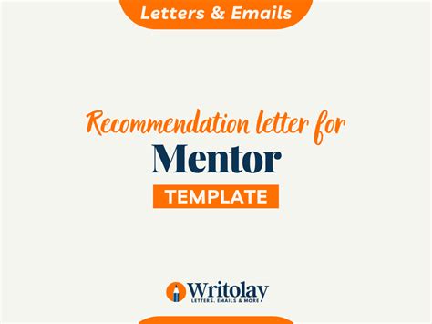 Mentor Recommendation Letter 4 Templates Writolay