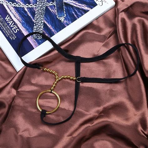 Mens Erotic Lingerie Crotchless O Rings And Beads Panties Jockstraps Sexy Open Crotch Thongs G
