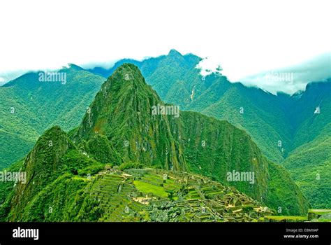 Aerial View Of Machu Picchu Peru Stock Photo Alamy