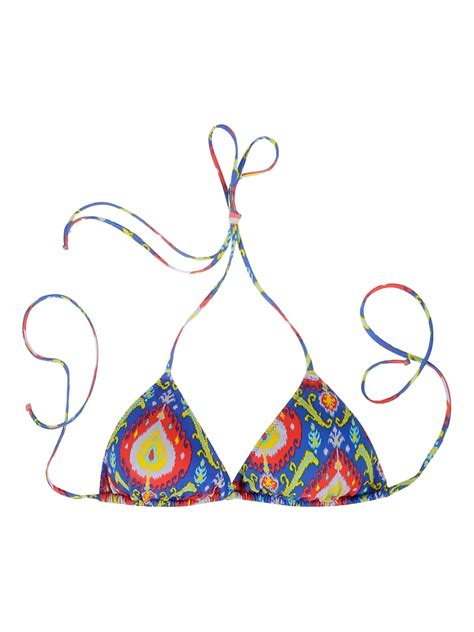 Mc Saint Barth Leah Bikini Top Blue Farfetch