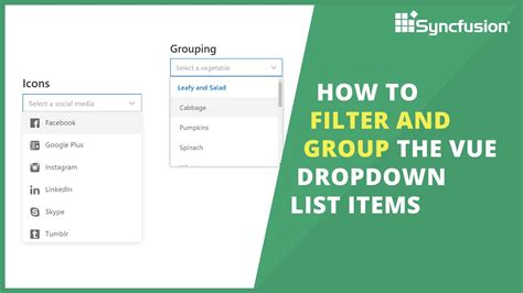 How To Group And Filter The Vue Dropdown List Items Youtube