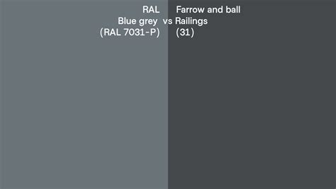 Ral Blue Grey Ral 7031 P Vs Farrow And Ball Railings 31 Side By