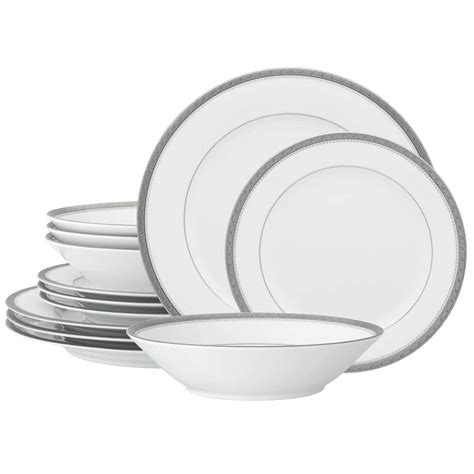 Noritake Charlotta Platinum Piece Dinnerware Set Platinum