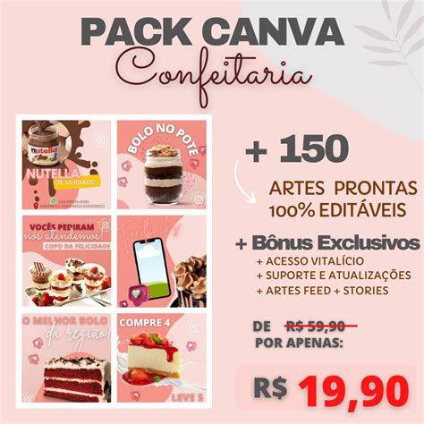 Pack Canva Confeitaria Leonardo Rodrigo Hotmart