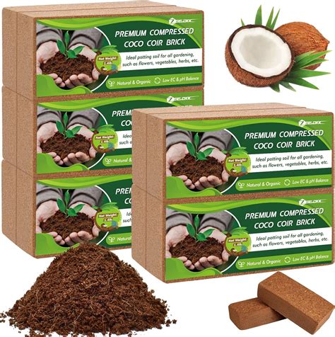 Amazon ZeeDix Premium Coco Coir Brick 10 Pack 24Gallons Coconut