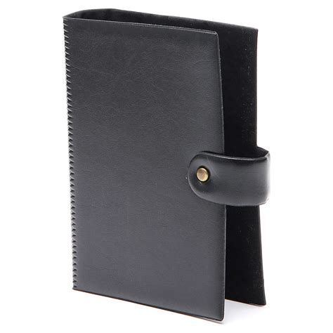 Stock Couverture Bible J Rusalem Noir Imitation Cuir Bouton Vente En