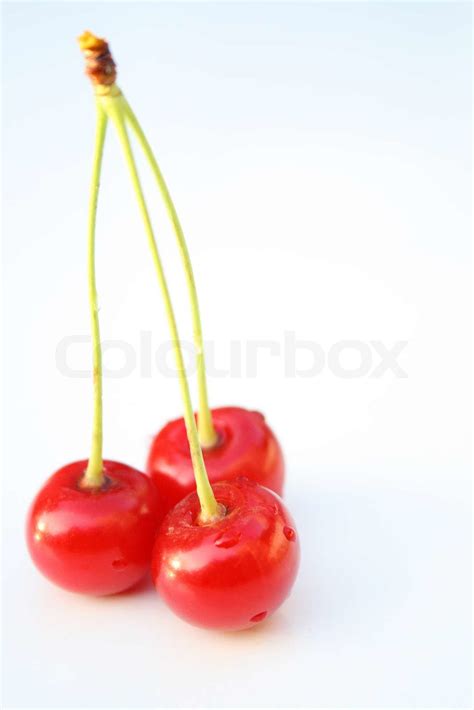 Three Cherries Stock Image Colourbox