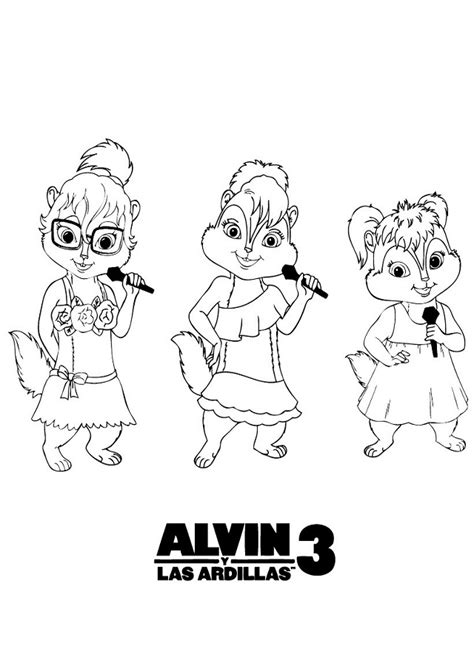 Dibujos Sin Colorear Dibujos De Alvin Y Las Ardillas Para Colorear