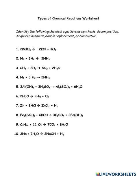 The Worksheet For Balancing Chemical Reactions Is Shown In Black And