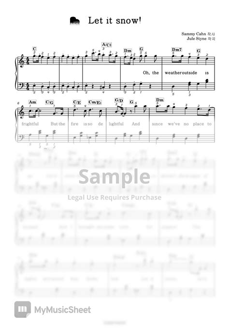 Jule Styne Let Lt Snow 쉬운 악보 By Lucid Piano Sheet