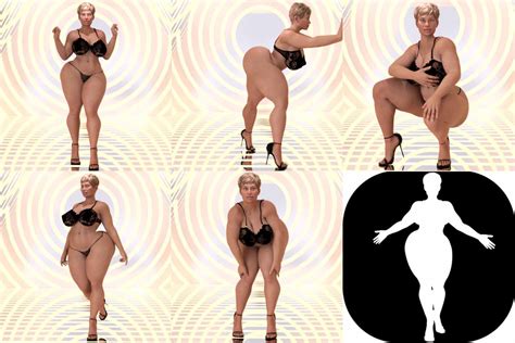 Pinupology 101 Bbw G8f Standing Poses Vol 3 Daz Content By Wentley