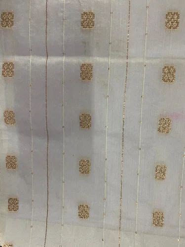 Chanderi Butta Zari Fabrics Batik Prints White At Rs Meter In Surat