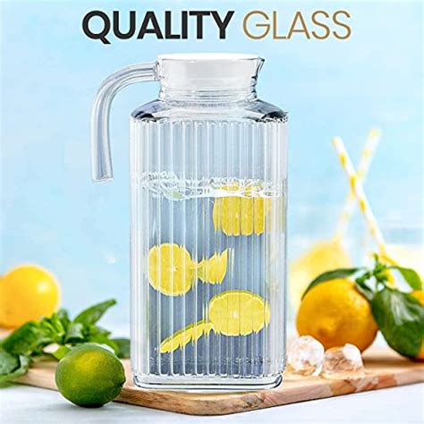 Fridge Pitcher 60 Oz Glass Water Fridge Pitcher With Lid By Home