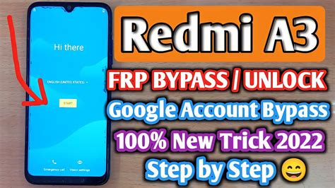 Xiaomi Mi A3 Frp Bypass 2022 Redmi A3 Reset Google Account Android 11