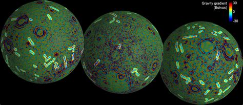 Lunar gravity gradient map (linear anomalies… | The Planetary Society