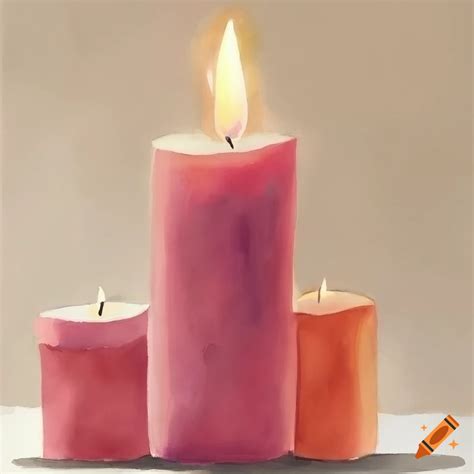 Watercolor Painting Of Christmas Candles On Craiyon