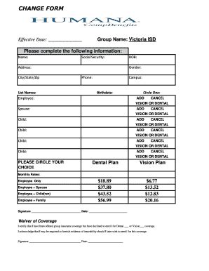 Fillable Online Humana Change Form Fax Email Print Pdffiller